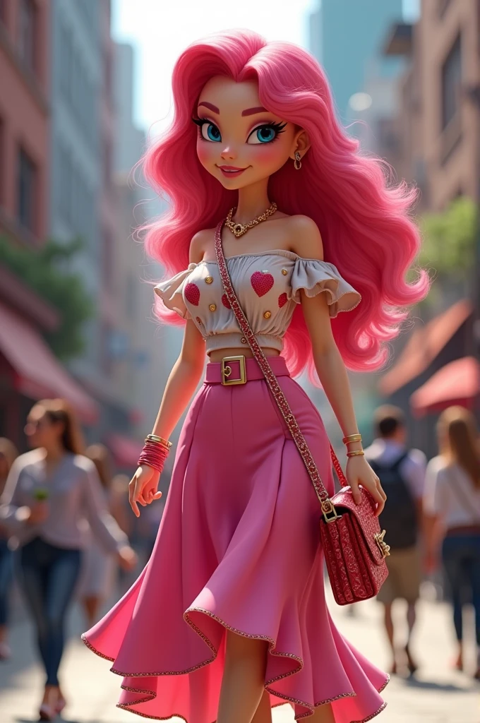 How would Raspberry from the series Strawberry Shortcake dress if she were a real-life character with a modern outfit?