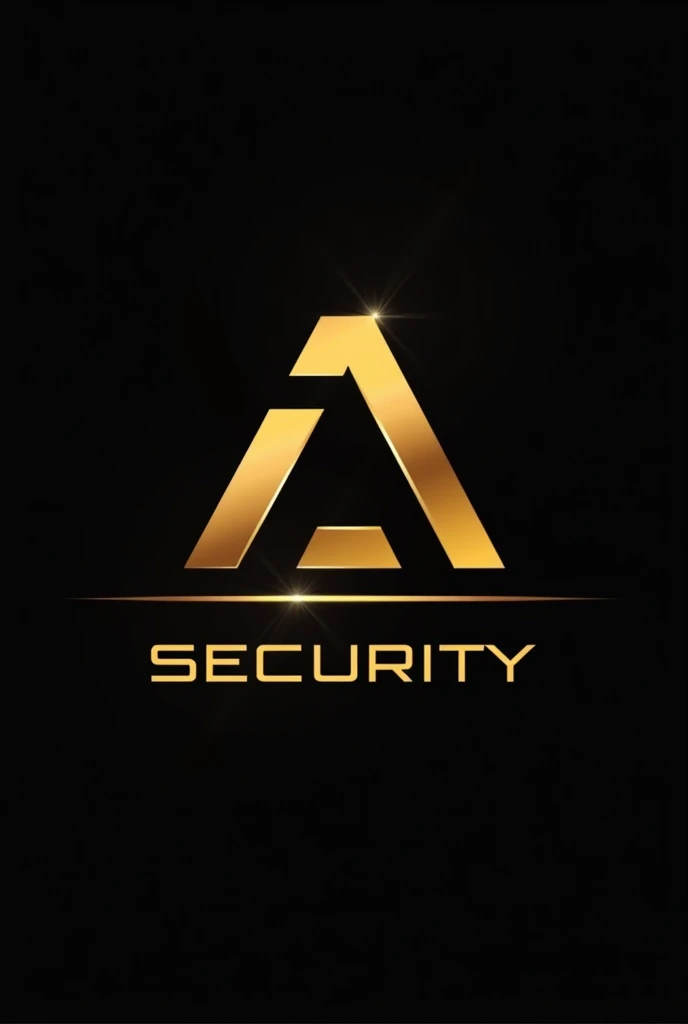 A logo for a security company (SDA Security) There should be a sign with the colors black and gold and under the sign should be SDA Security and in the sign only the letters A