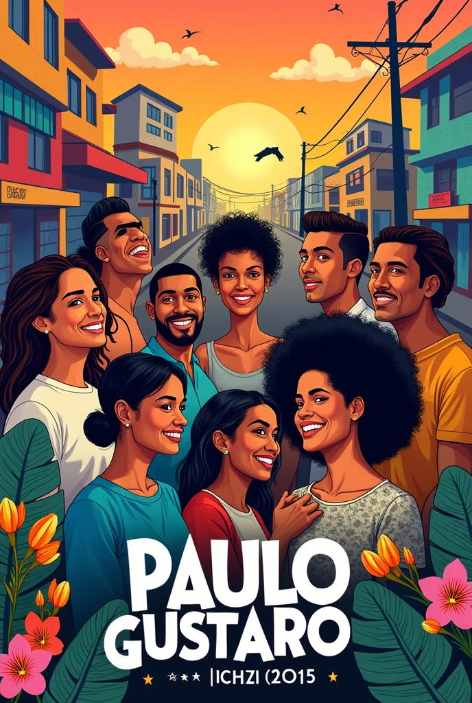 Create digital art for a poster for a Live that will be held using the Paulo Gustavo law resource, It will be a community live, will happen on the 31st/08/2024 with several local artists. Create an eye-catching and beautiful poster
