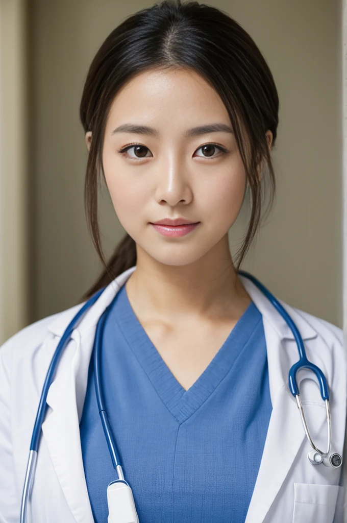 ((Highest quality)), ((masterpiece)), (detailed),Perfect Face,Japanese,Female doctor,White