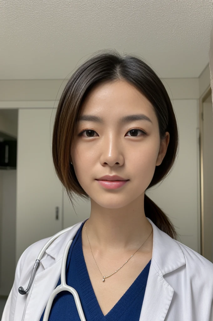 ((Highest quality)), ((masterpiece)), (detailed),Perfect Face,Japanese,Female doctor,White