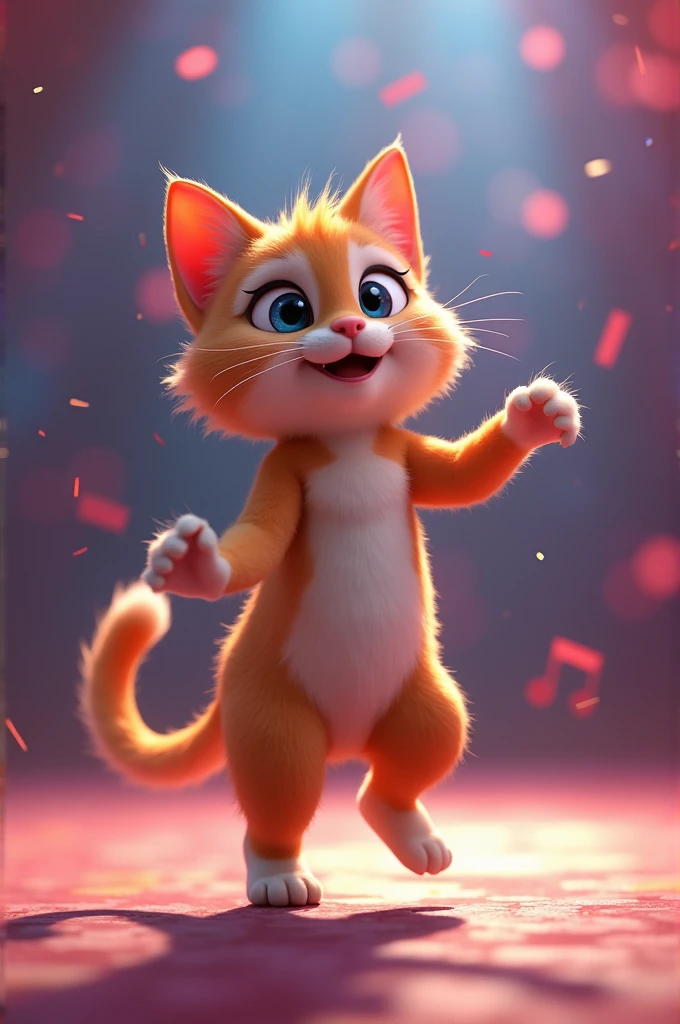 A video of a dancing cat