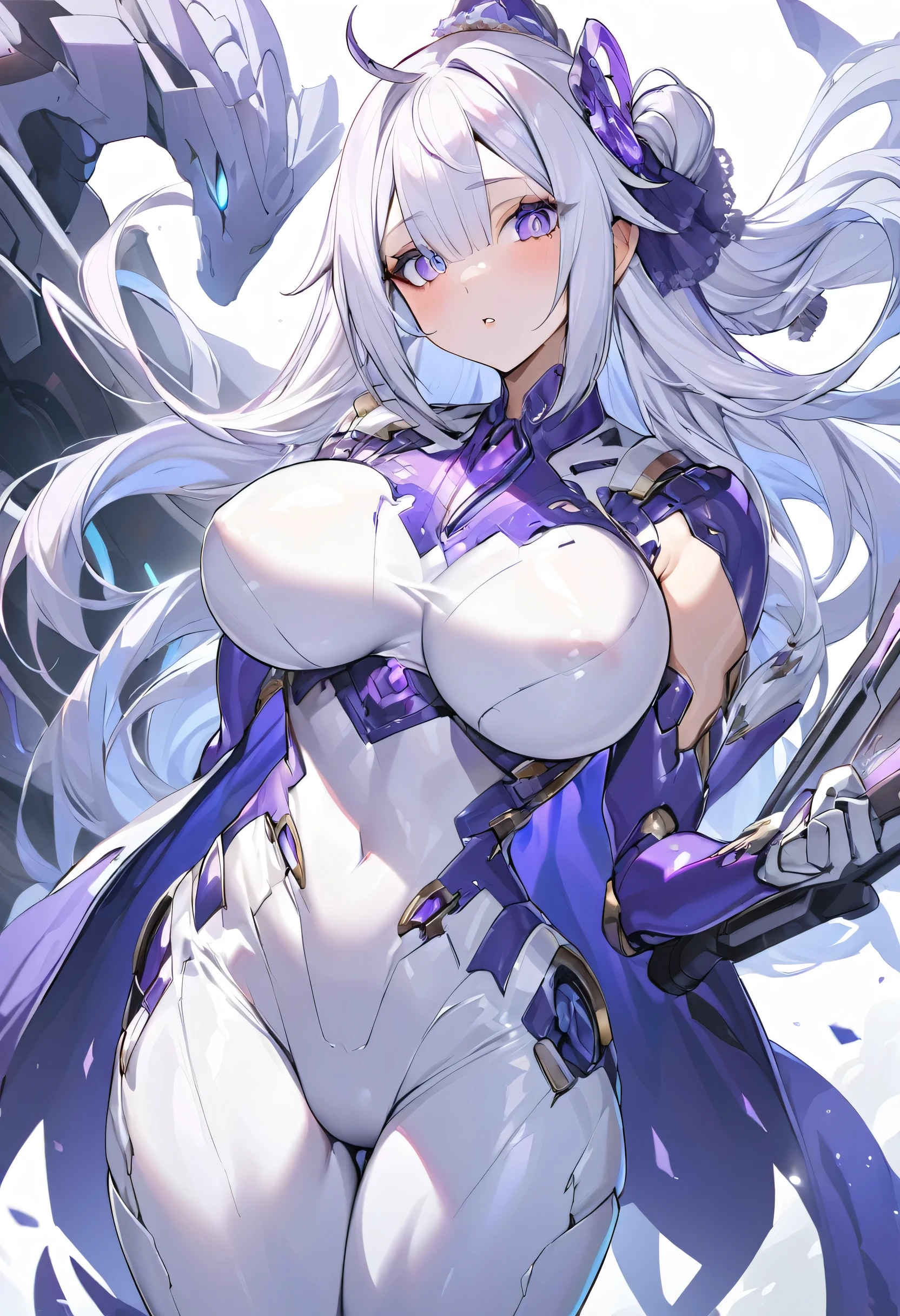 Unicorn Anthropomorphic Female High detail White hair Purple pupils, tetas enormes cam ltoe 