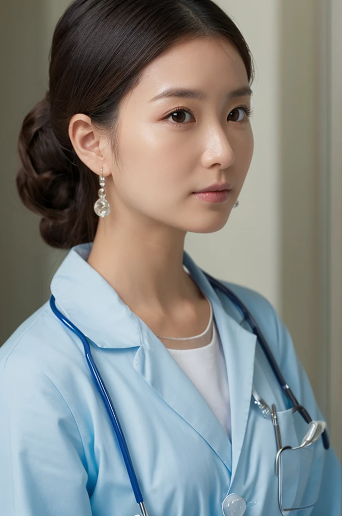 ((Highest quality)), ((masterpiece)), (detailed),Perfect Face,Japanese,Female doctor,White