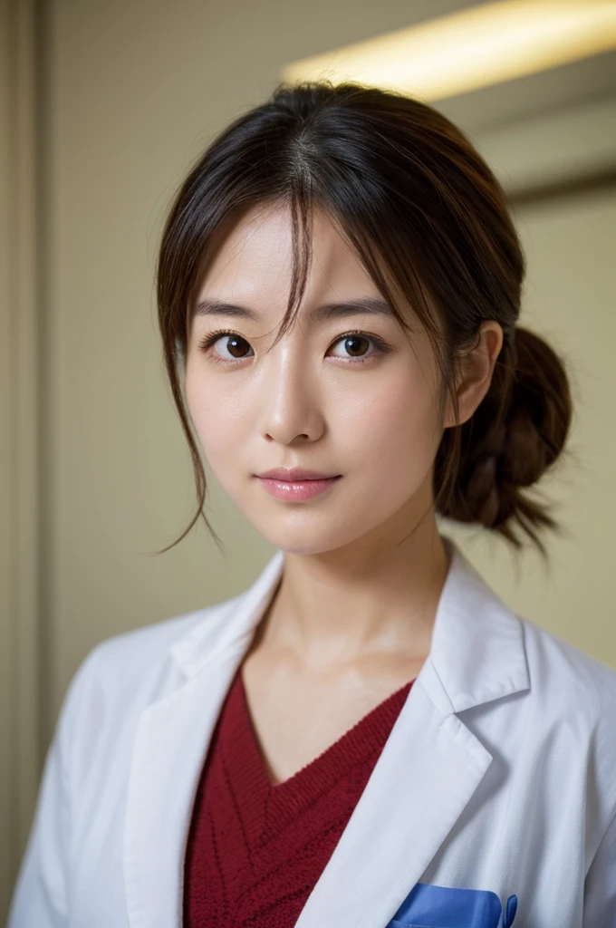 ((Highest quality)), ((masterpiece)), (detailed),Perfect Face,Japanese,Female doctor,White