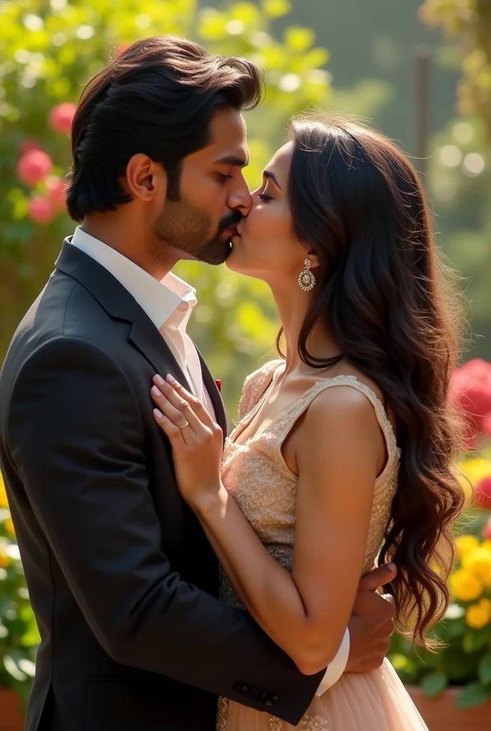 Sonu sood with moustache, kissing a girl