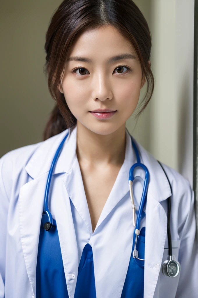 ((Highest quality)), ((masterpiece)), (detailed),Perfect Face,Japanese,Female doctor,White