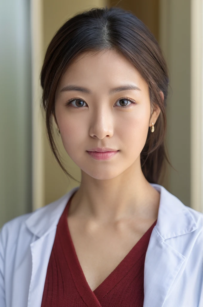 ((Highest quality)), ((masterpiece)), (detailed),Perfect Face,Japanese,Female doctor,White