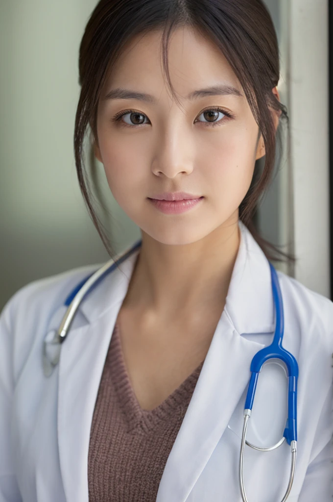 ((Highest quality)), ((masterpiece)), (detailed),Perfect Face,Japanese,Female doctor,White