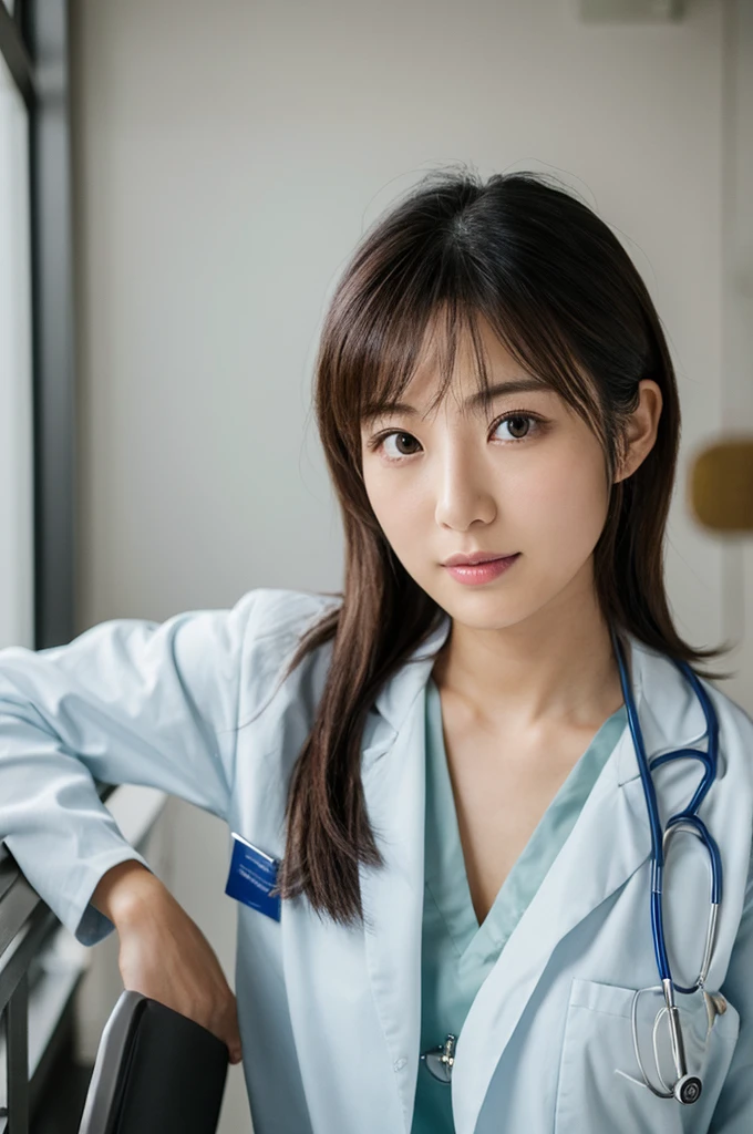 ((Highest quality)), ((masterpiece)), (detailed),Perfect Face,Japanese,Female doctor,White