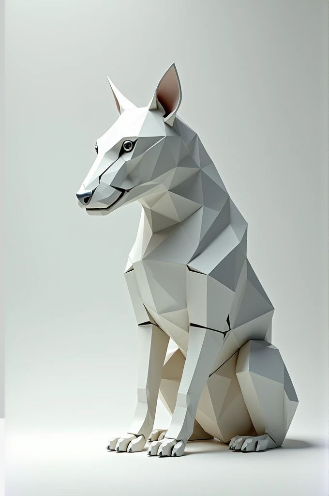 Draw a three-dimensional composition in the shape of an animal using polygons and polyhedrons and a maximum of 8 geometric figures.