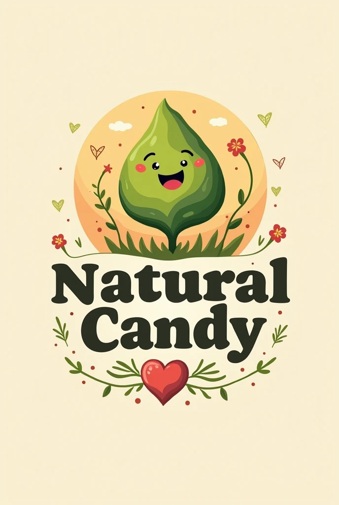 Make a logo for a company that makes sweets with natural plants and is called natural candy