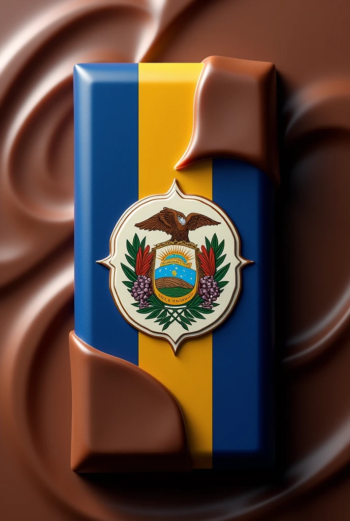 A logo of a chocolate with the flag of El Salvador 