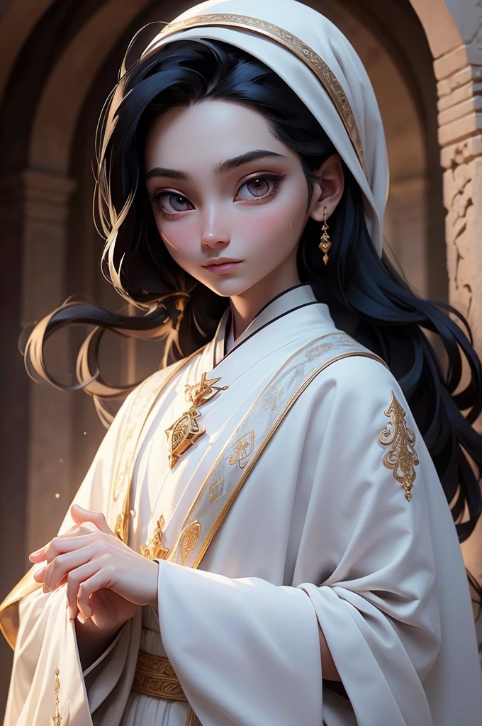 man, male, effeminate face, sorcerer, teacher, long smooth black hair, large black eyes, very light pale skin, silver eyes, Japanese , oriental, desert, marble castle, detailed face, detailed eyes, detailed hair, greenery, water magic, full body, desert greenery, desert plant, wind, magic wand, Arab city, arabic-style castle, MAGIC, magic circle, natural light, detailed face, beautiful eyes, delicate features, soft colors, serene atmosphere, high quality, detailed, photorealistic, photo-realistic:1. 37, 4k, ultra-detailed, extremely detailed, hyperrealistic, highly detailed, masterpiece:1.2, vibrant colors, natural lighting, cinematic, dramatic, fantastic, magical, surreal.