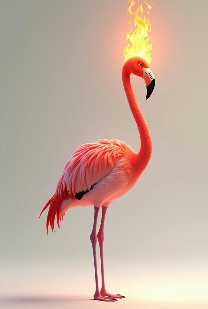 Flamingo with an Olympic torch to draw and color. 