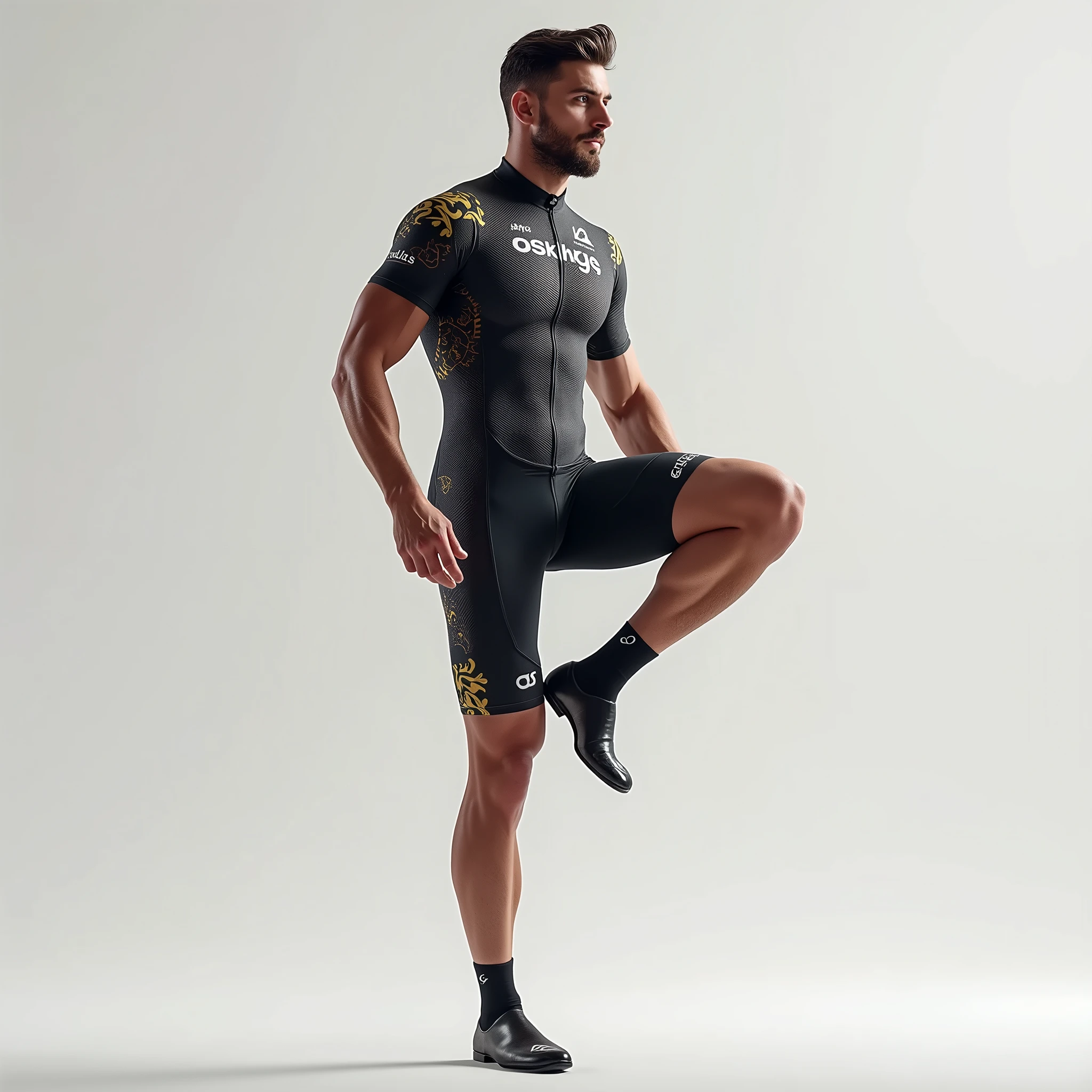 1 male,cyclist,Bodysuits,Are standing,leg sleeve