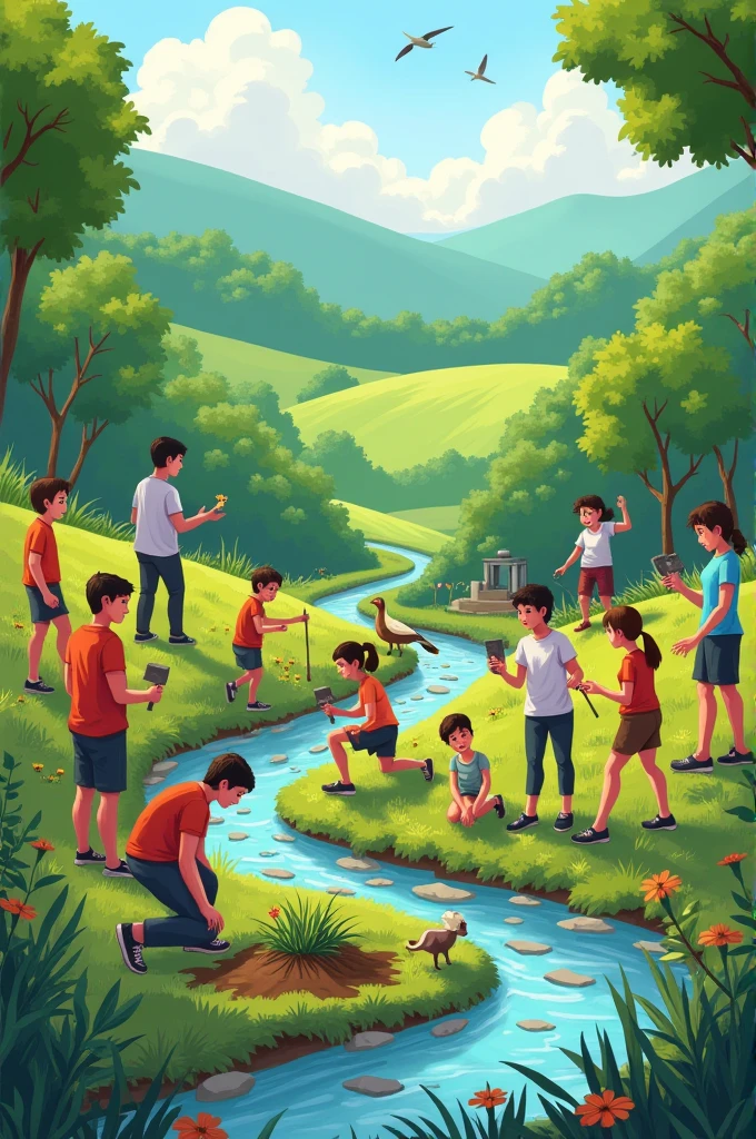 Create an image of participation in environmental management