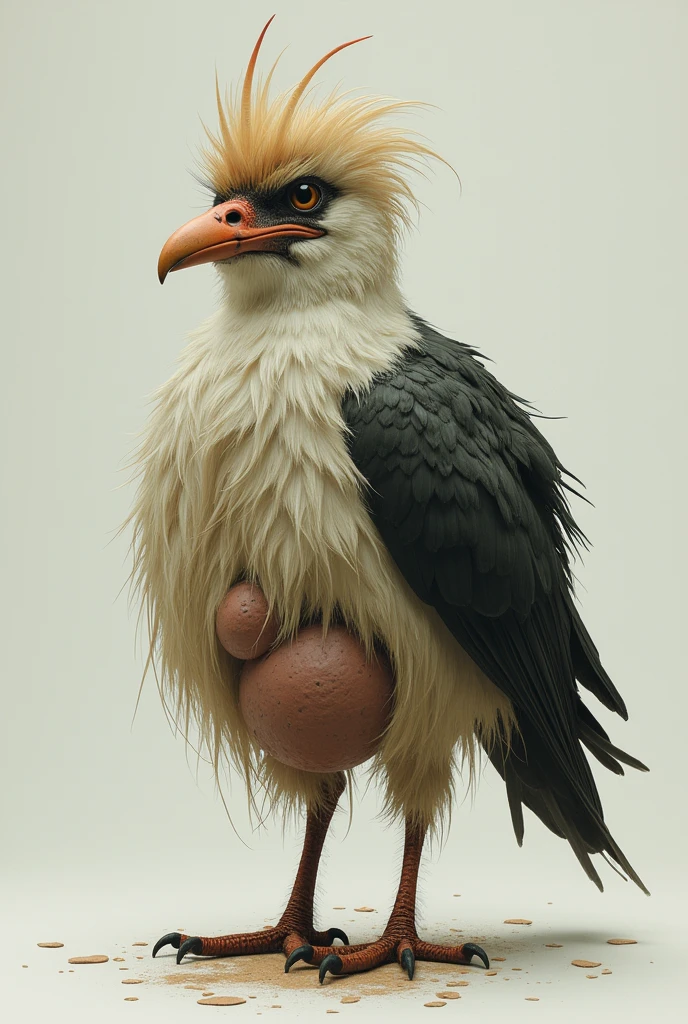 A bird with big hairy testicles with the words "Danae Mardones buttocks"