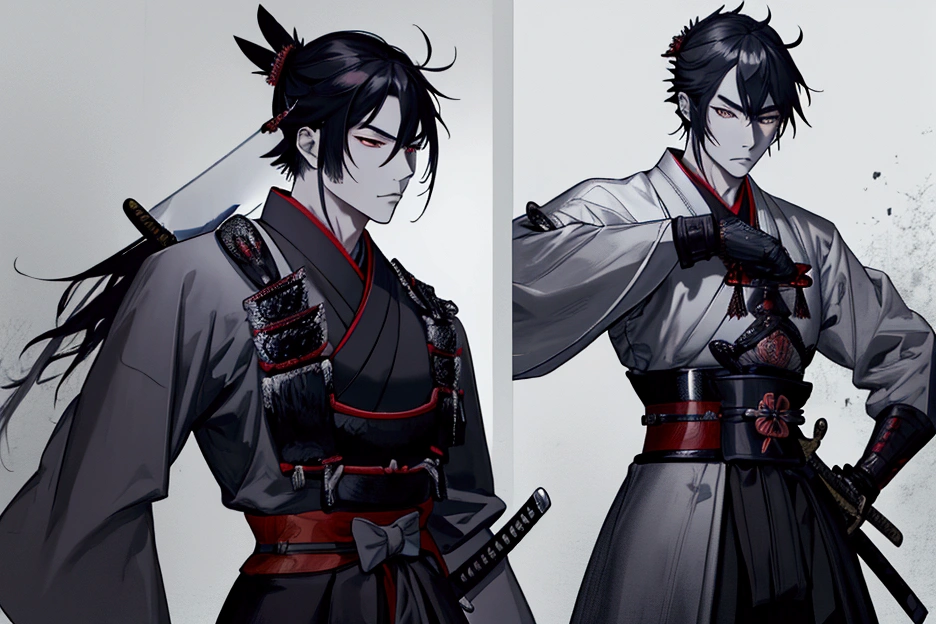 (((Samurai man with sword on his waist))), Detailed face, Very detailed, 8k