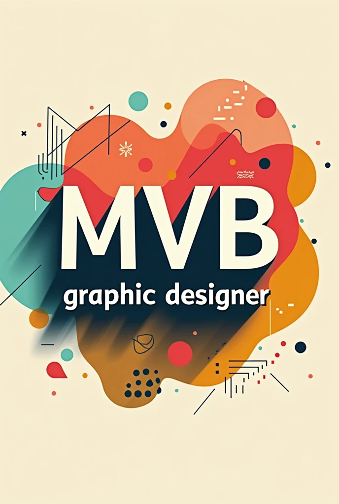 "Create a vibrant and dynamic logo that positions 'MVB' in a graffiti, urban format and as the central and prominent element, with the word "graphic designer" in the background, reflecting a strong and recognized brand in the design market. The typography must be modern , sans serif, using a bold sans-serif font, with clean lines and balanced proportions. The word 'Graphic Designer' should be styled so that each letter stands out, possibly with subtle variations in thickness or slant, giving a sense of movement. and energy.

The background should be colorful and vibrant, using a bold color scheme that combines saturated tones like coral, turquoise, and mustard yellow, creating a visual contrast that draws attention without being overwhelming. Use smooth gradient effects or color transitions to add depth and dimension to the background, making it visually interesting without taking away from the typography.

Incorporate subtle graphic elements, such as geometric lines, abstract patterns, or stylized icons related to graphic design, positioned around or layered with text, to enrich the design without overwhelming it. These elements must be integrated harmoniously, contributing to the visual identity and weight of the brand, while maintaining a minimalist aesthetic.

The logo must convey modernity, creativity, and professionalism, with a balanced visual composition that reflects a vibrant and strong brand in the graphics market, attractive in both digital and printed environments, without sacrificing clarity or elegance."