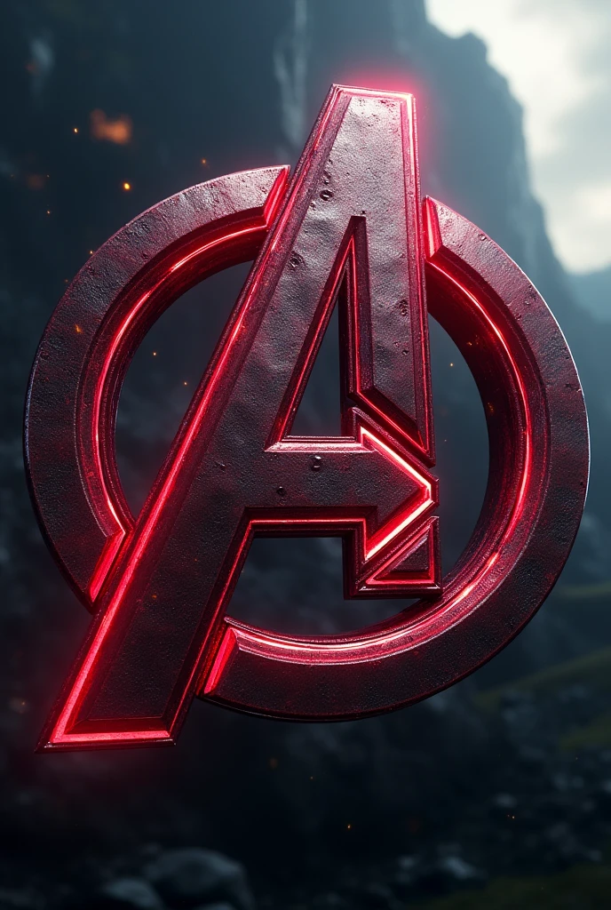 Create me an image that has the letter D in the shape of the Avengers letter 