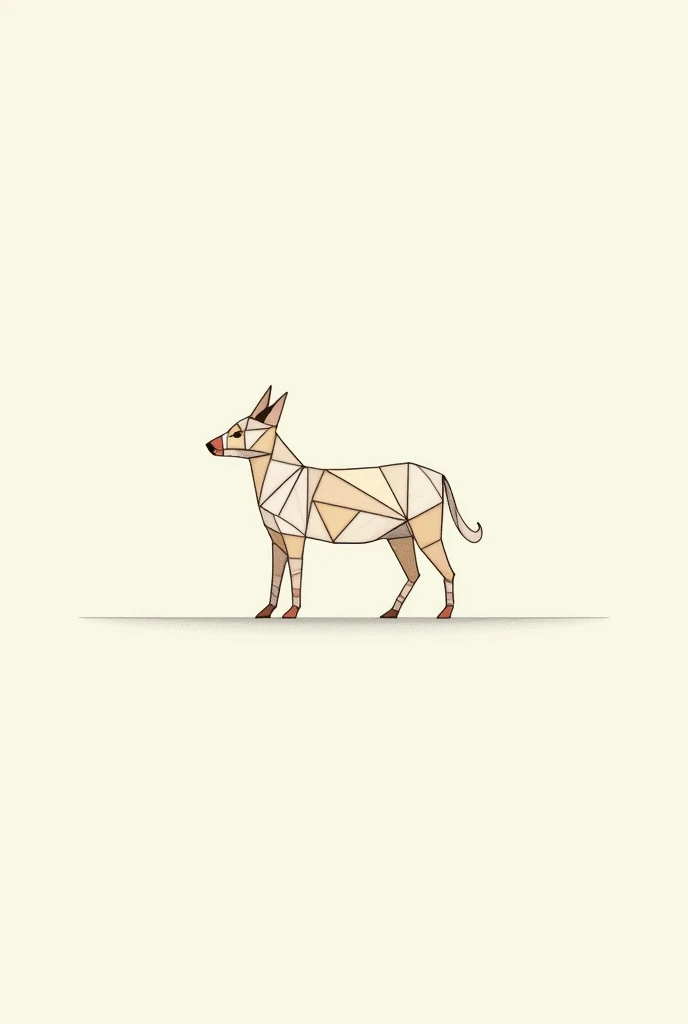 Create a linear composition with at least 8 geometric figures in the shape of an animal.