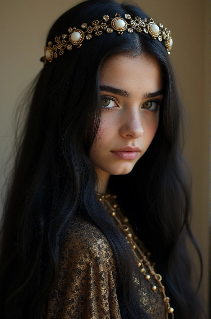 king, long black fur, thin and with features from the south east of Palestine , A girl 
