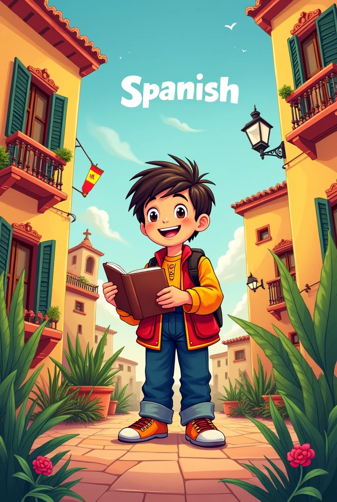 cover of a Spanish subject notebook for school 