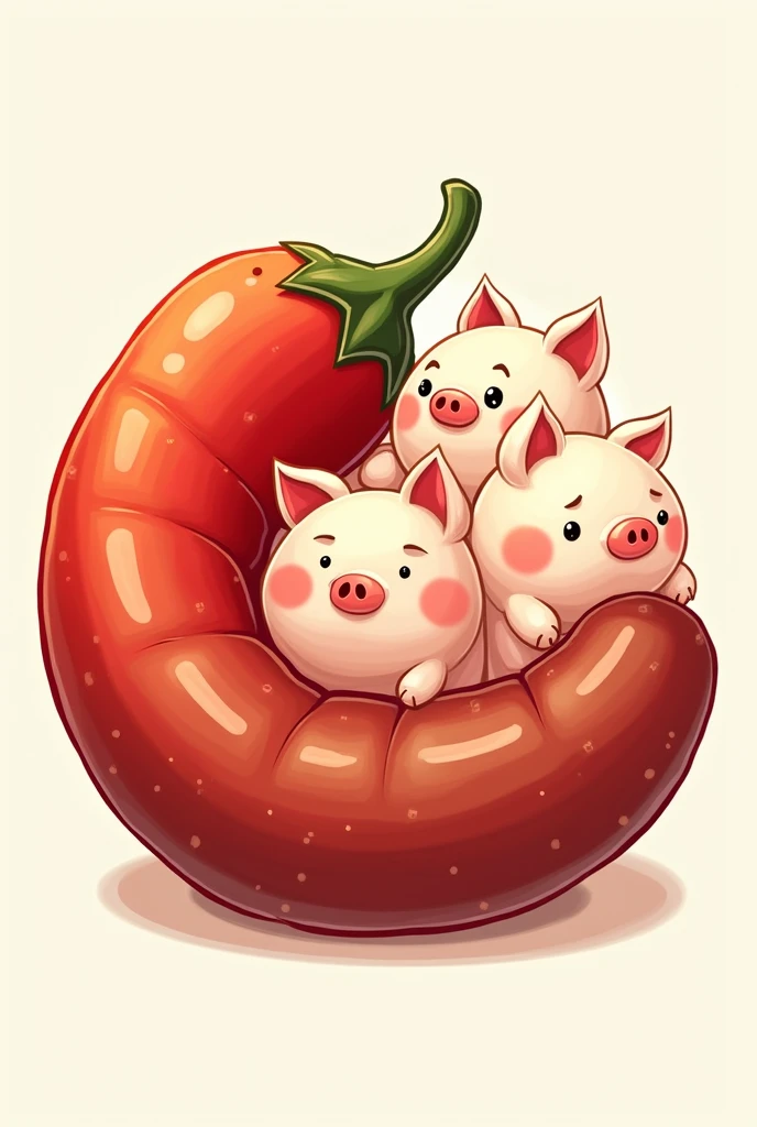 Logo of habanero chorizo and pig-shaped mochis