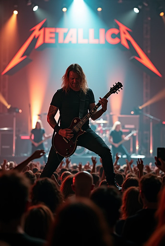 An image with my own photo at a concert playing with Metallica