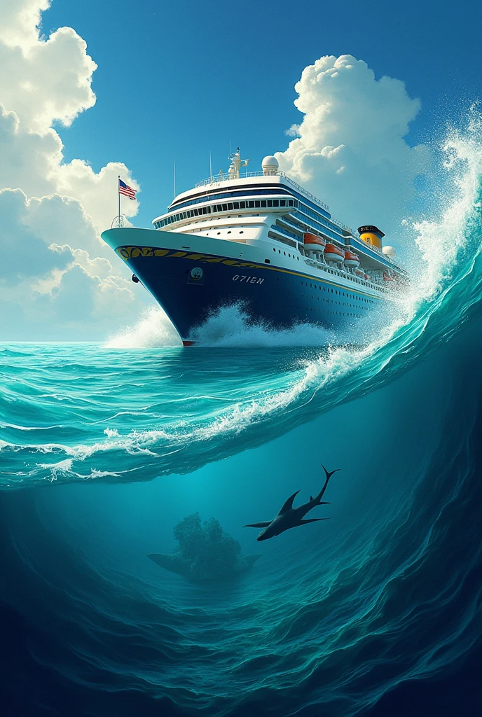 Reread the Book Cover "Mystery in the Caribbean" of you Christie, with lines and details from the book, with the title in Portuguese and without background. Take a cruise on the cape