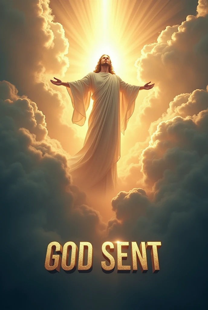 A powerful and realistic Movie poster with the title "GOD SENT" images and title must be bold and visible with 4K quality.
