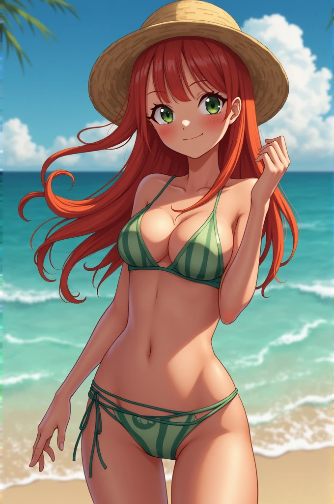 Create a picture of one piece nami naked 