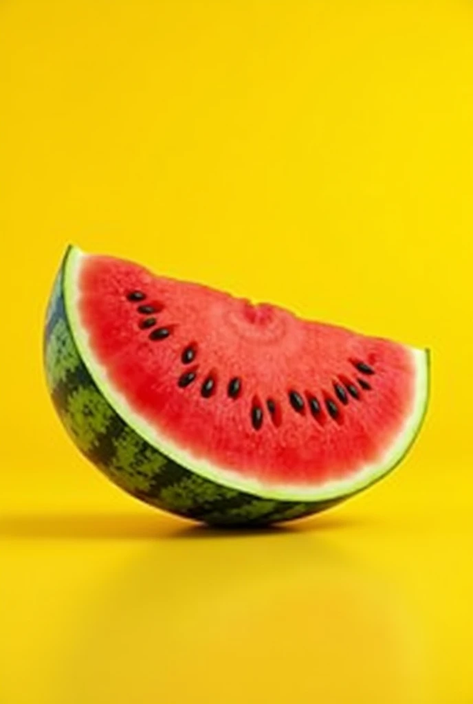 Image containing the image of a watermelon with a yellow background and a space to put the Price