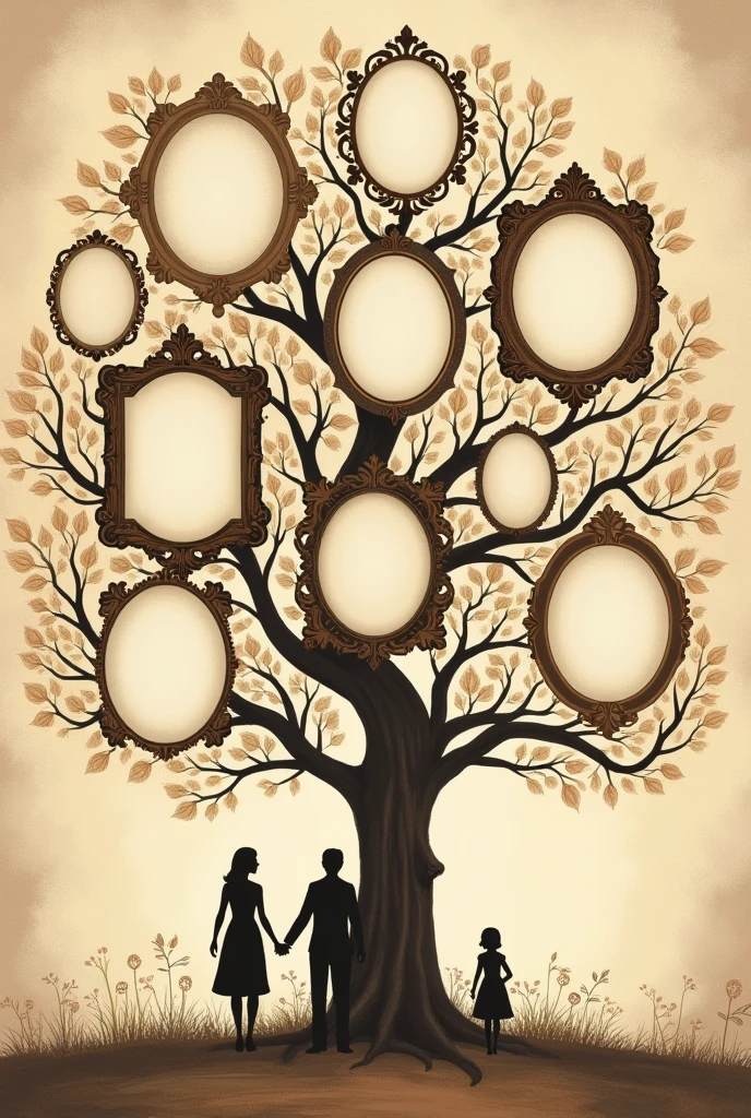Family tree with 8 spaces to fill in