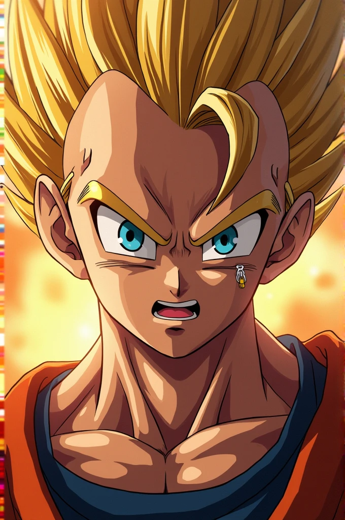 ((best quality)), ((masterpiece)), (detailed), ((perfect face)), Saitama contre Goku 