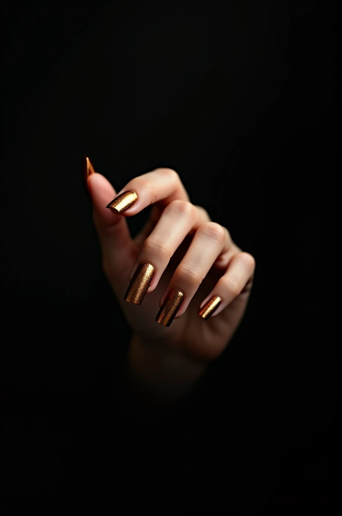 Black background with gold painted nails
