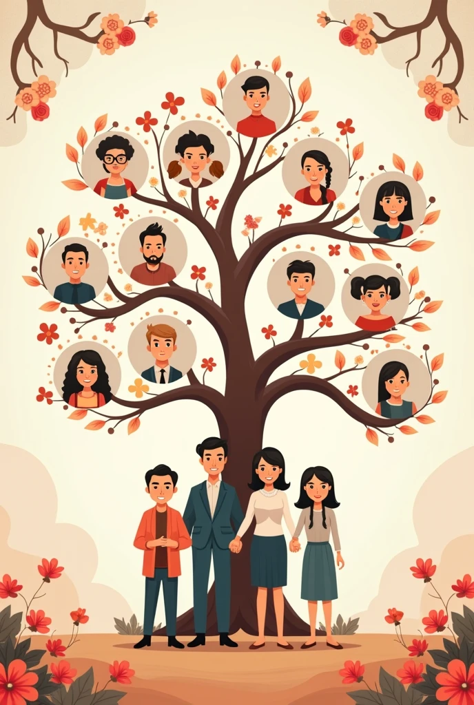 Family tree with 8 spaces to fill in, and so ordered