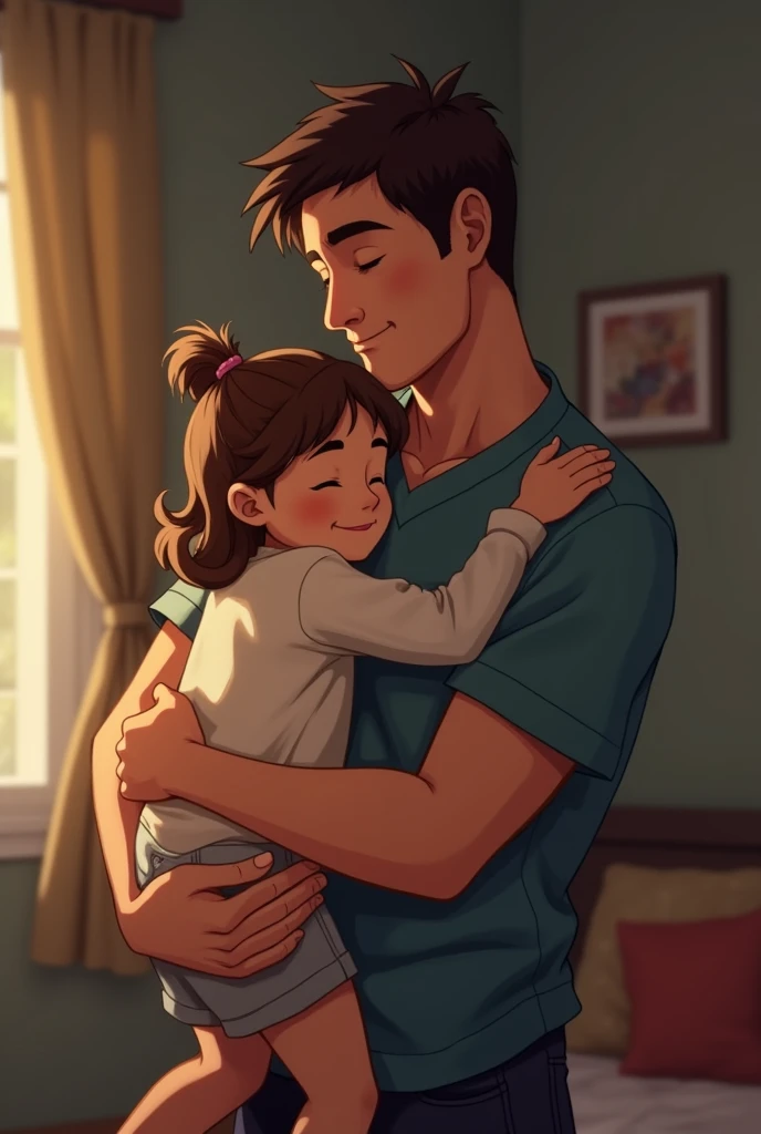Father hugging his daughter 