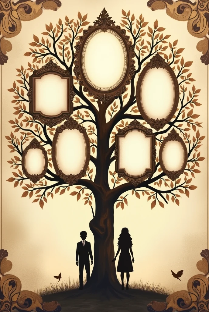 Family tree with 8 spaces to fill in