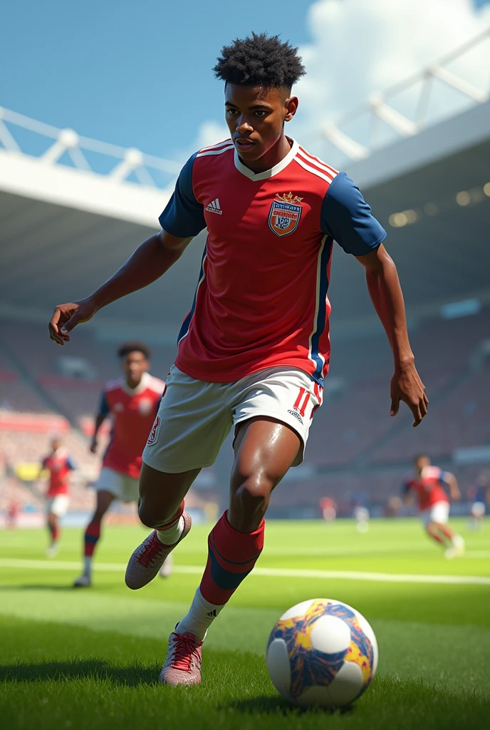 a black teenage soccer player