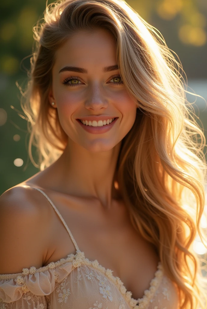 A beautiful girl might have radiant, clear skin that glows with a natural warmth. Her eyes could be captivating, sparkling with life and framed by long lashes, whether they are deep and soulful or light and playful. Her hair might cascade in soft waves or shine in a sleek style, complementing her face perfectly. Her smile is warm and inviting, lighting up her entire face and making her approachable and kind. Beyond physical features, her beauty is enhanced by her grace, confidence, and the kindness that radiates from within, making her presence truly enchanting.