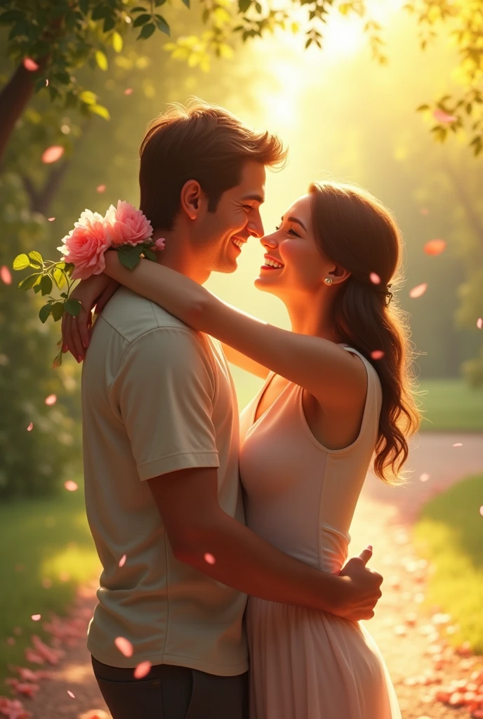 Happy woman found her partner