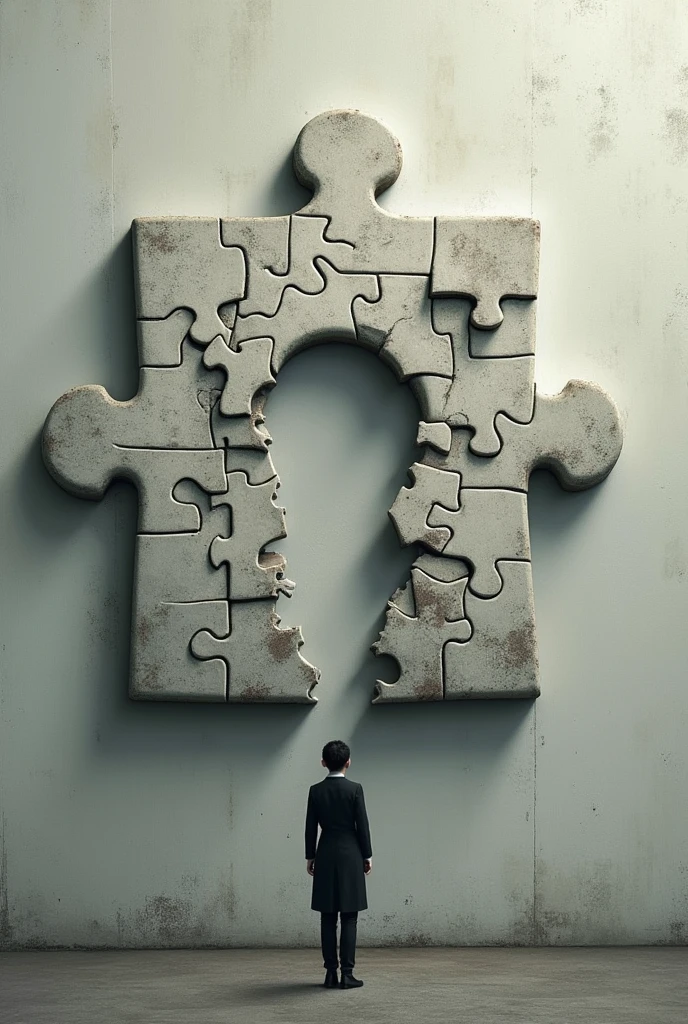 An incomplete puzzle: It represents the search for meaning and the struggle to find the missing pieces in our lives.. This may reflect the idea that, Although life may seem absurd, We are always trying to complete our own picture.