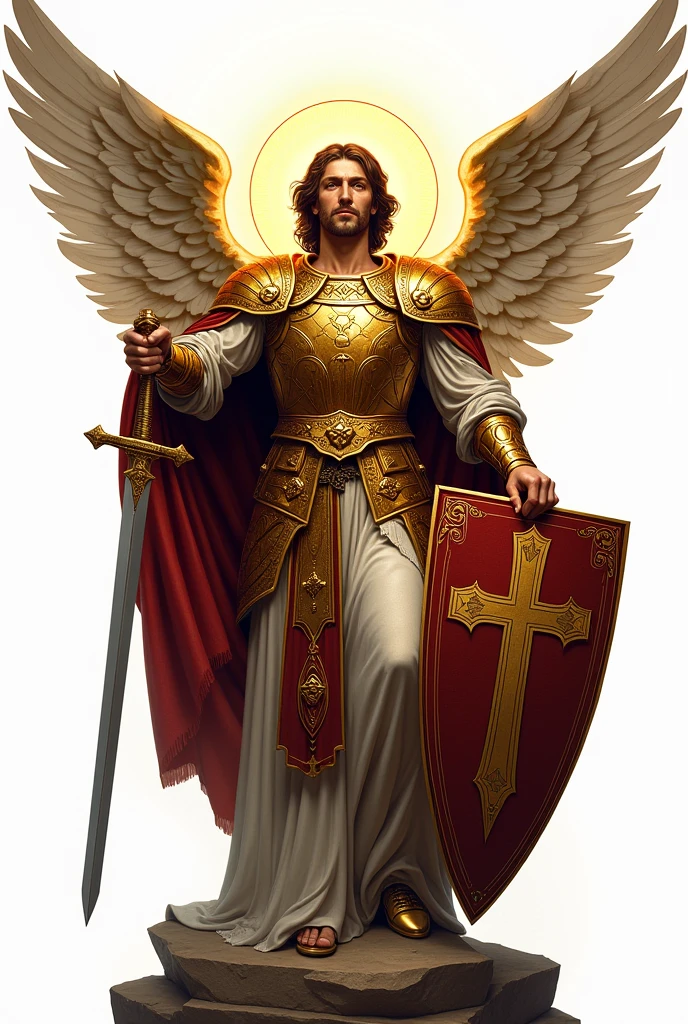 catholic illustration of saint michael with transparent background