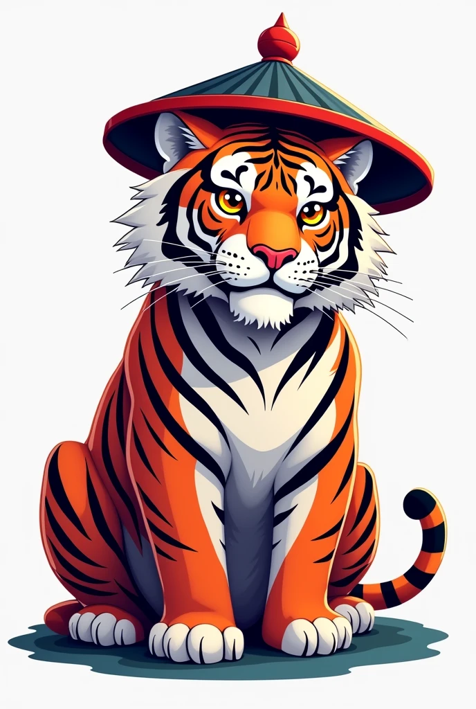 An asian tiger with an asian hat in png's style
Something easy to draw more easy, like png