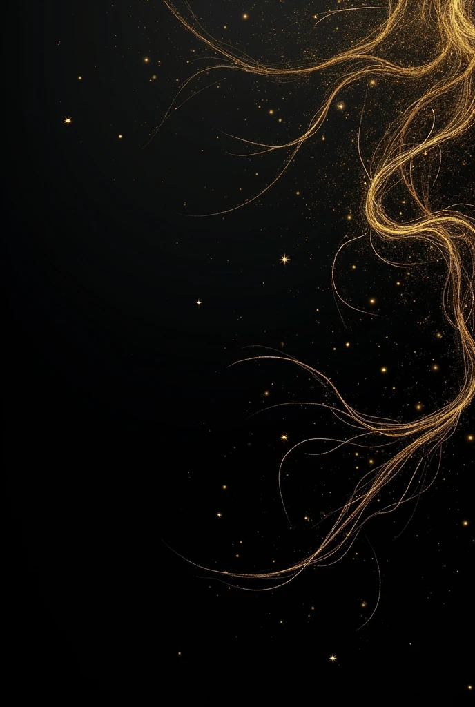 Black background with several gold sketches