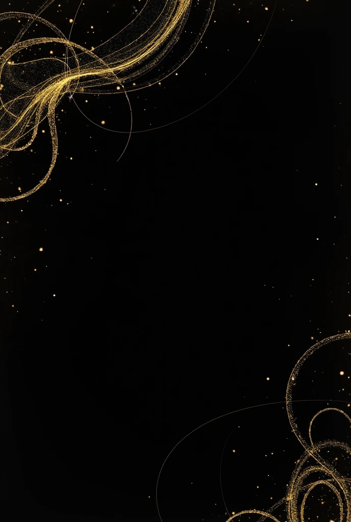 Black background with several gold sketches
