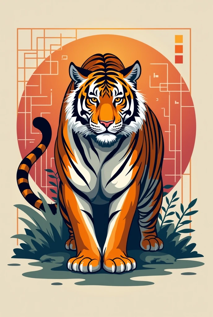 Something that represents an economic block from asia which the main animal is the tiger, and its just an icon that I want.