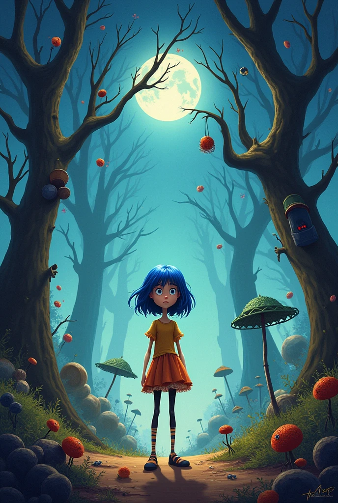 create a coraline fanart, not realism